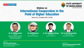 Ambassador M Humayun Kabir, President, Bangladesh Enterprise Institute participated in a Webinar on ‘International Co-operation in the Field of Higher Education’ held on 19 October 2020 at 7.00 PM at the invitation of the State University of Bangladesh, Dhaka