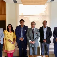 Ambassador Farooq Sobhan, Distinguish Research Fellow and Member, Board of Governors, BEI, Mr. Faiz Sobhan, Senior Research Director, BEI, and Mr. Shahab Enam Khan, Research Director, BEI, me