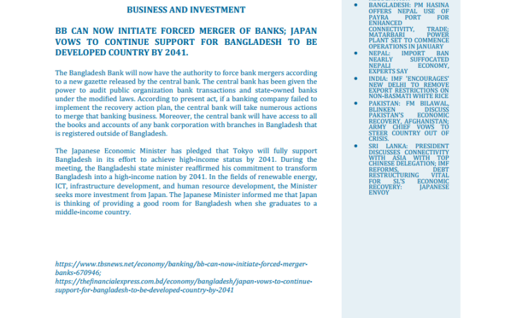BEI Weekly News Highlights Brief Highlights on Current Issues of South Asia, July 15, 2023-July 26, 2023