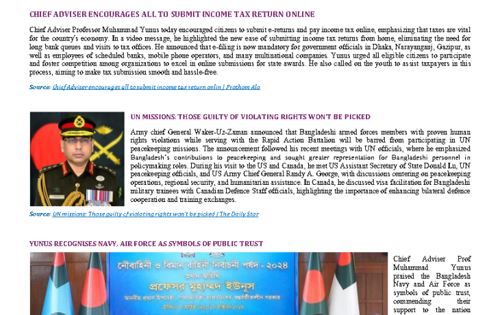 BEI Weekly News Highlights: Brief highlights on current issues in South Asia from 25 October-05 November 2024